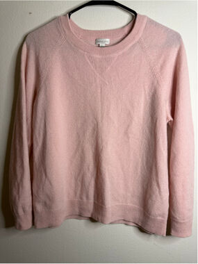Women's Garnet Hill 100% Cashmere Crew Neck Sweater Pink Size M